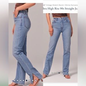 abercrombie & fitch 90s straight ultra high rise curve love jeans